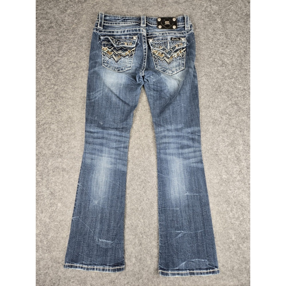 MISS ME Jeans Women's 27 Signature Rise Boot Low Rise Bootcut Rhinestone Country